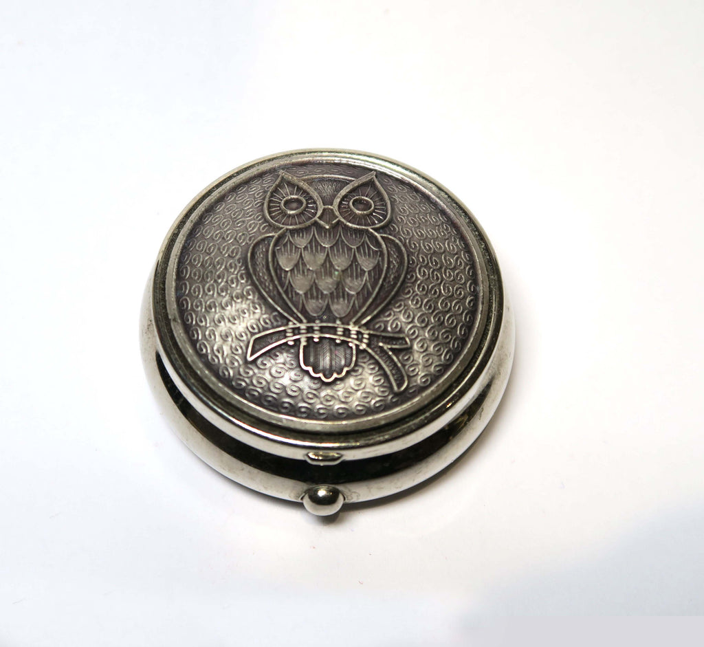 Vintage Pill Box with Lip Balm - Wise Owl - Andrea Garland