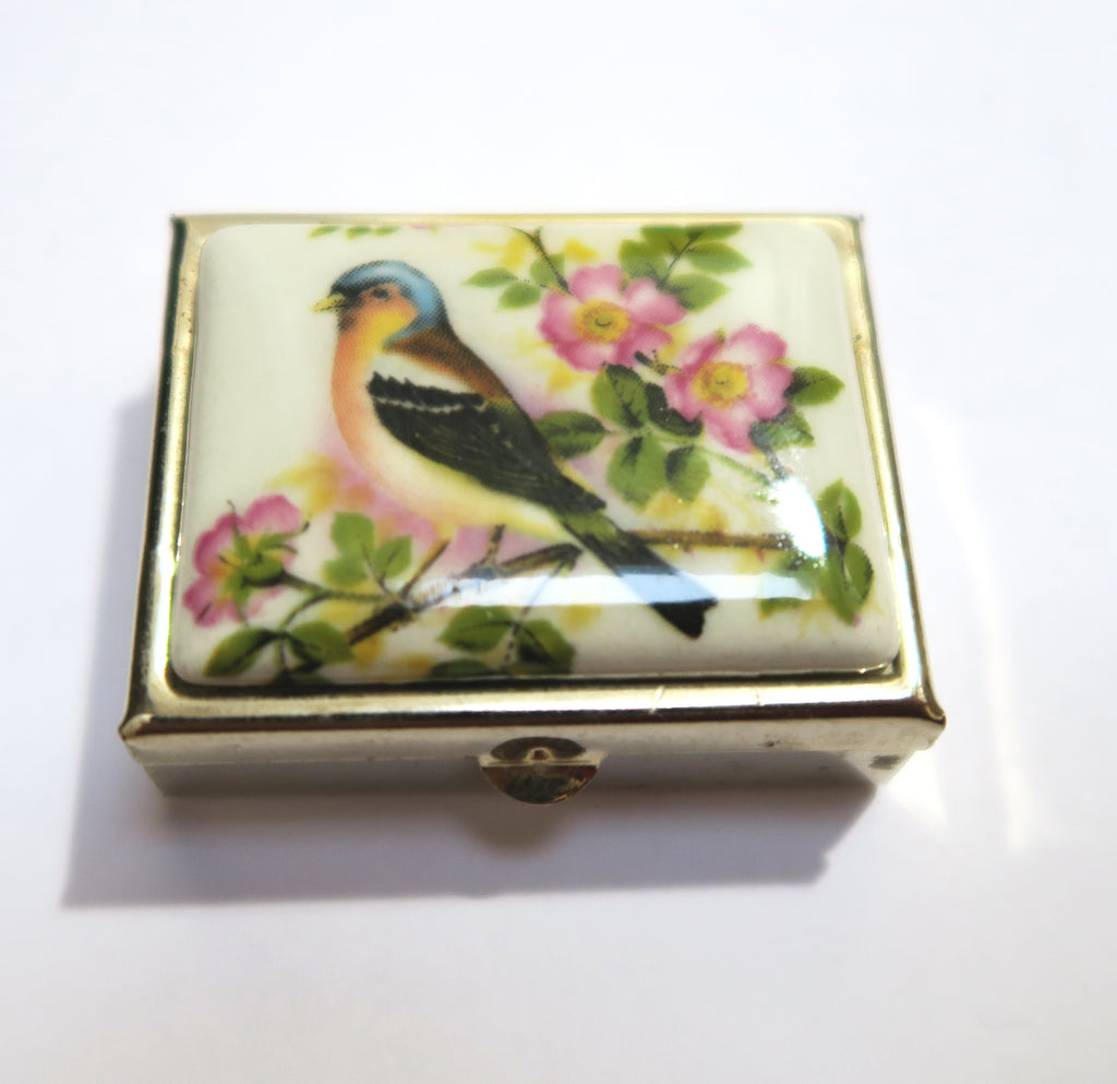 Vintage pill box with Lip Balm - Bullfinch - Andrea Garland