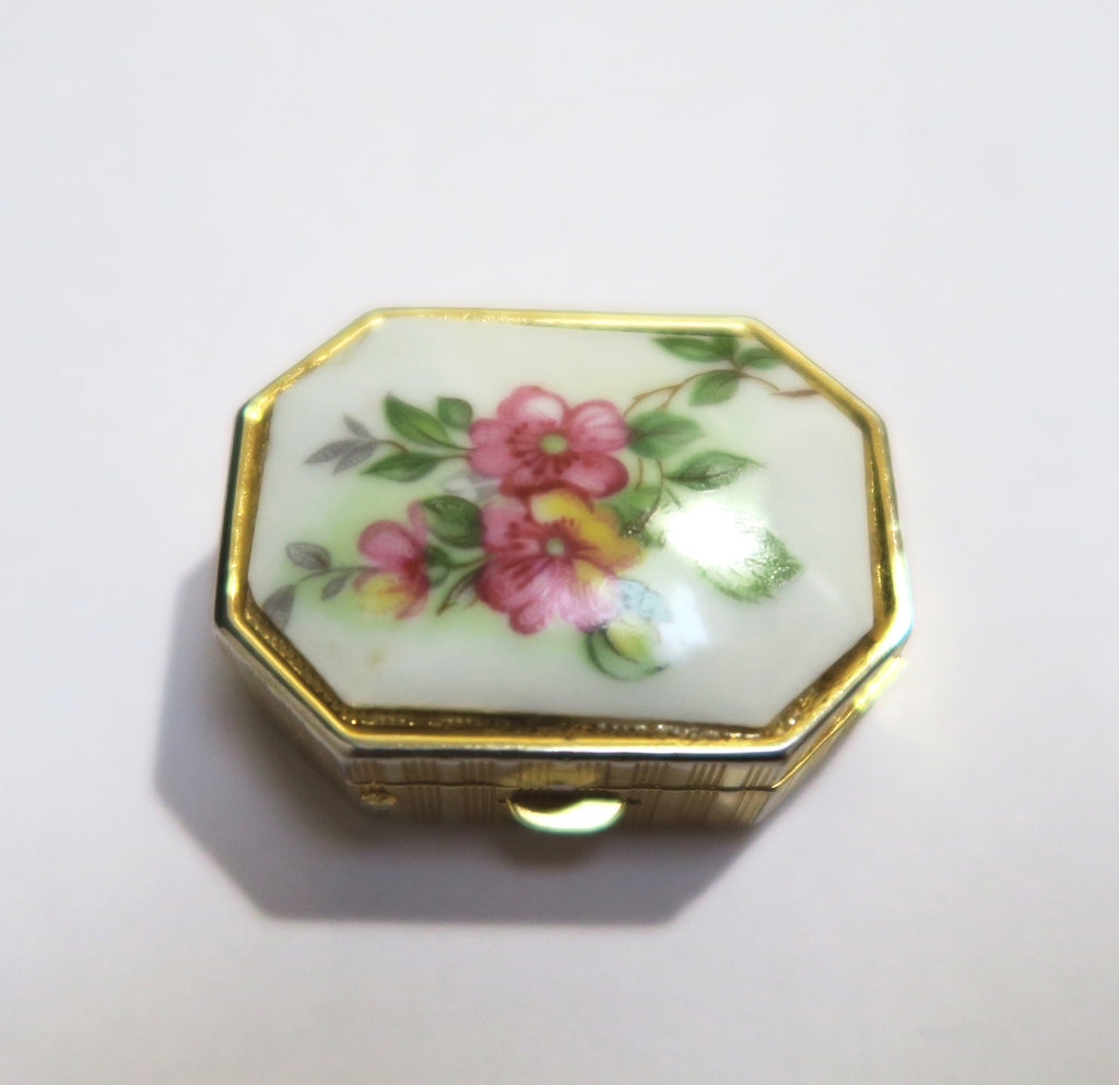 Vintage Pill Box with Lip Balm - Pink Floral - Andrea Garland