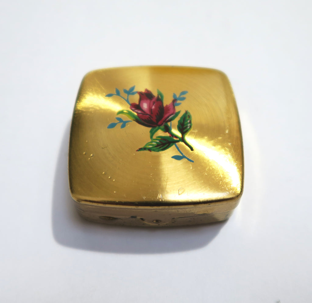 Vintage Pill Box with Lip Balm - Red Rose - Andrea Garland