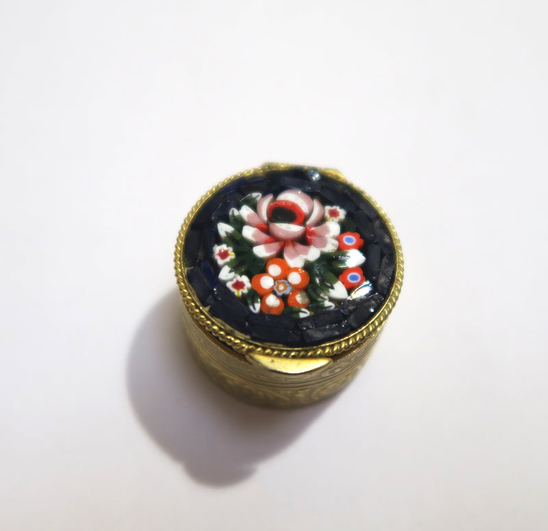Vintage Pill Box with Lip Balm - Micro Mosaic - Andrea Garland