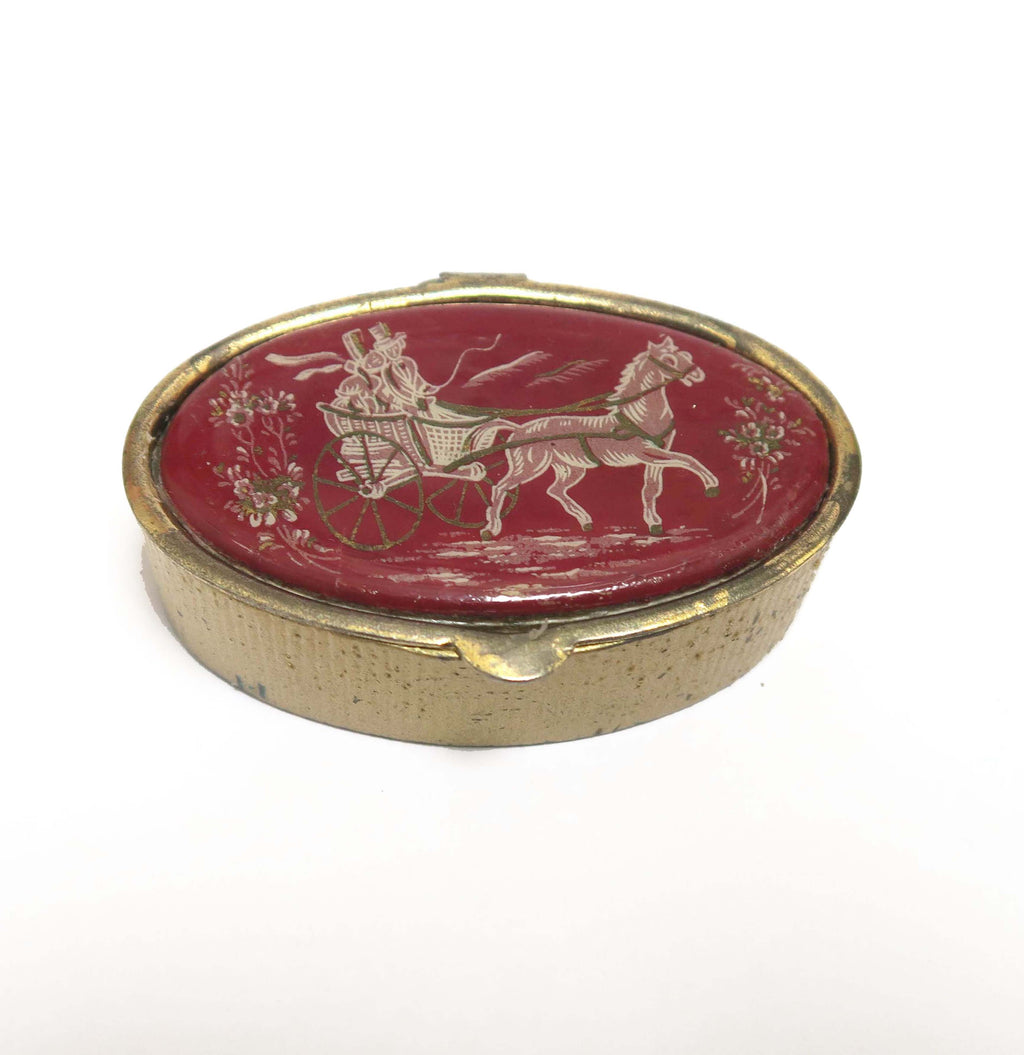 Vintage Pill Box with Lip Balm - Coach and Horses - Andrea Garland