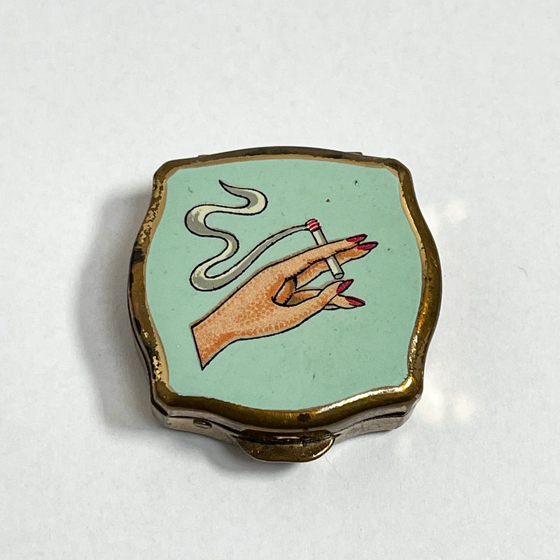 Vintage Stratton Portable Ashtray with Lip Balm - Smoking Cigarette