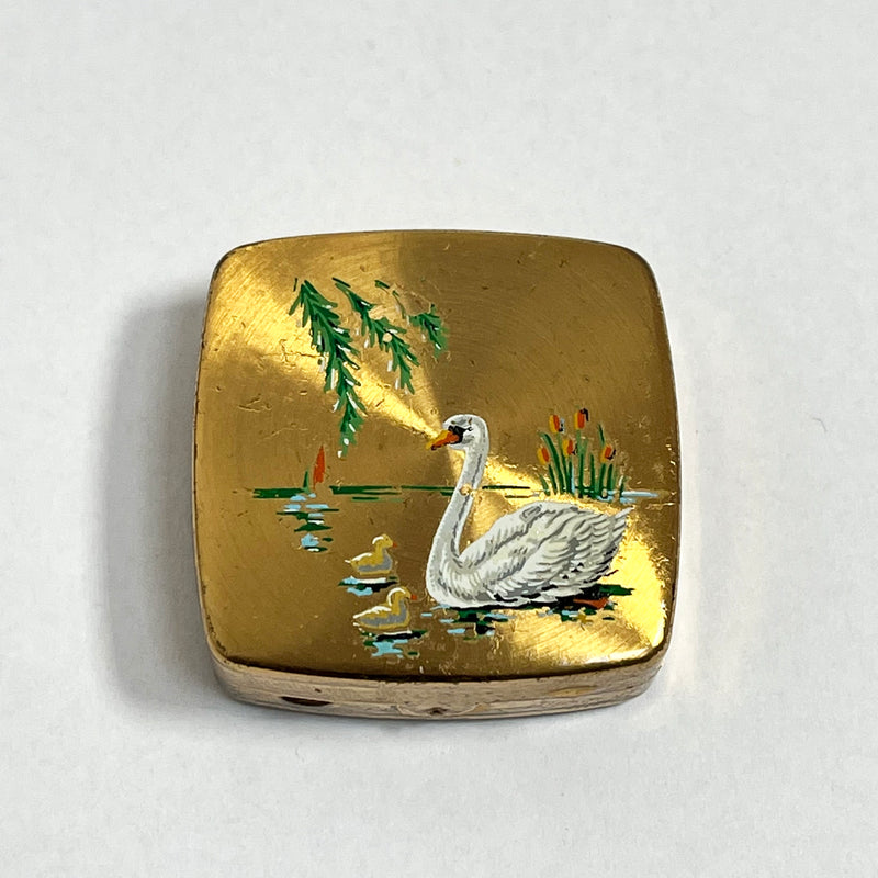 Vintage Pill Box with Lip Balm -  Swan