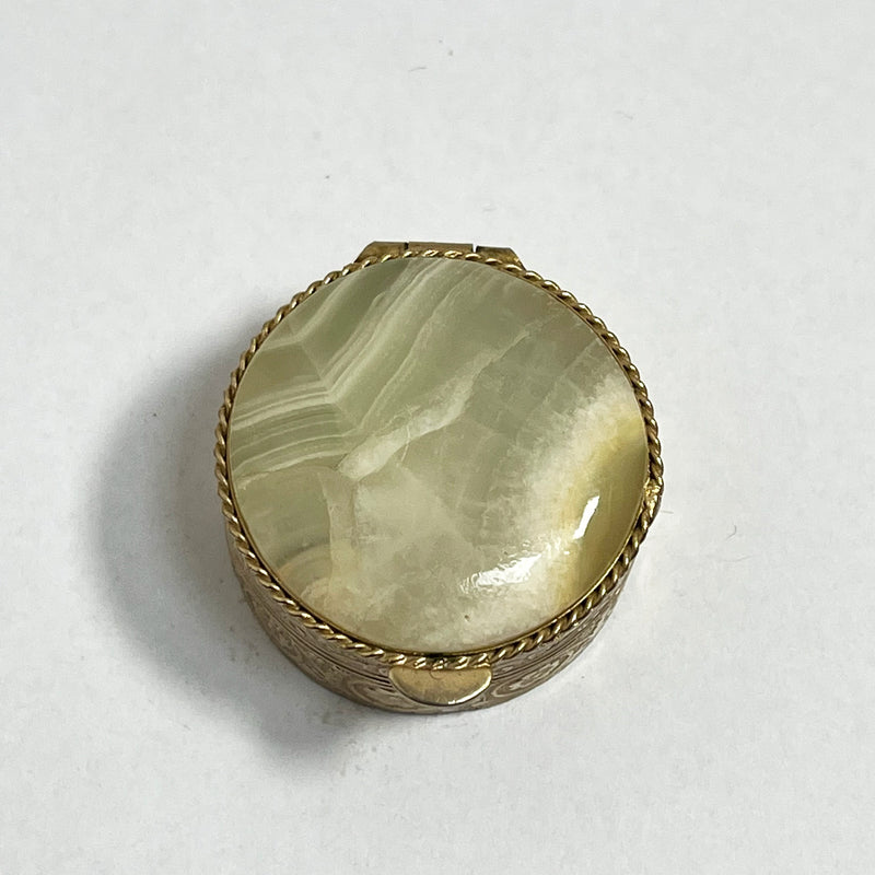 Vintage Pill Box with Lip Balm -  Onyx