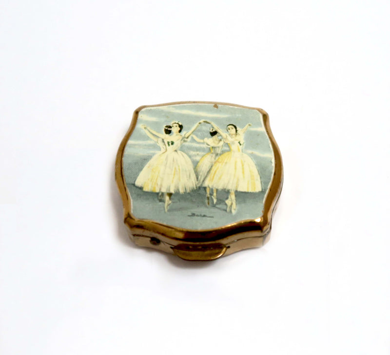 Vintage Pill Box with Lip Balm -  Ballerinas Stratton - Andrea Garland