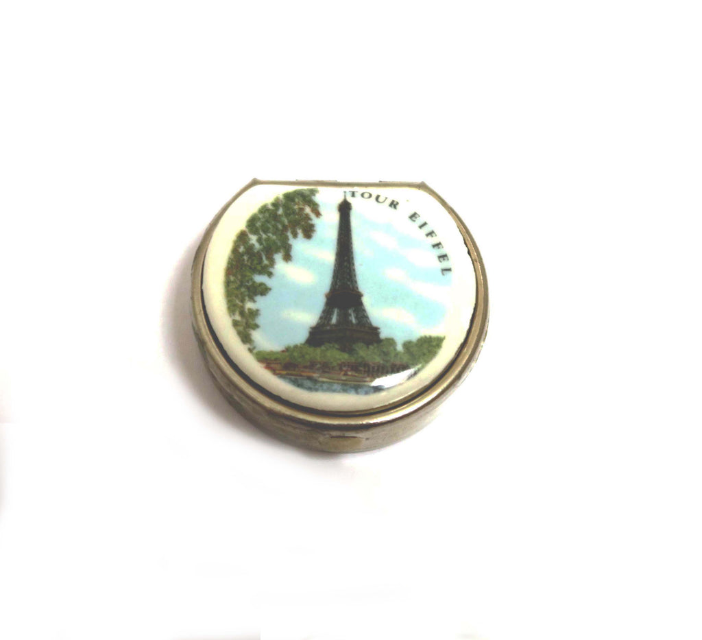 Vintage Pill Box with Lip Balm - Eiffel Tower - Andrea Garland