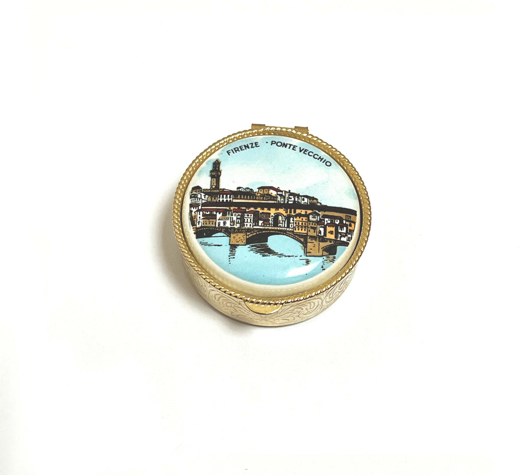 Vintage Pill Box with Lip Balm - Ponte Vecchio - Andrea Garland