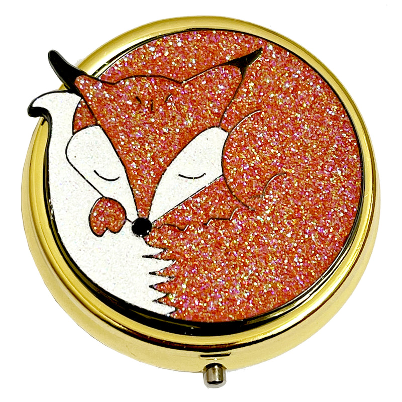 Sparkling Snoozing Fox - Enamel Lip Balm Compact