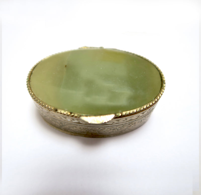 Vintage Pill Pot with Lip Balm -  Green Onyx - Andrea Garland