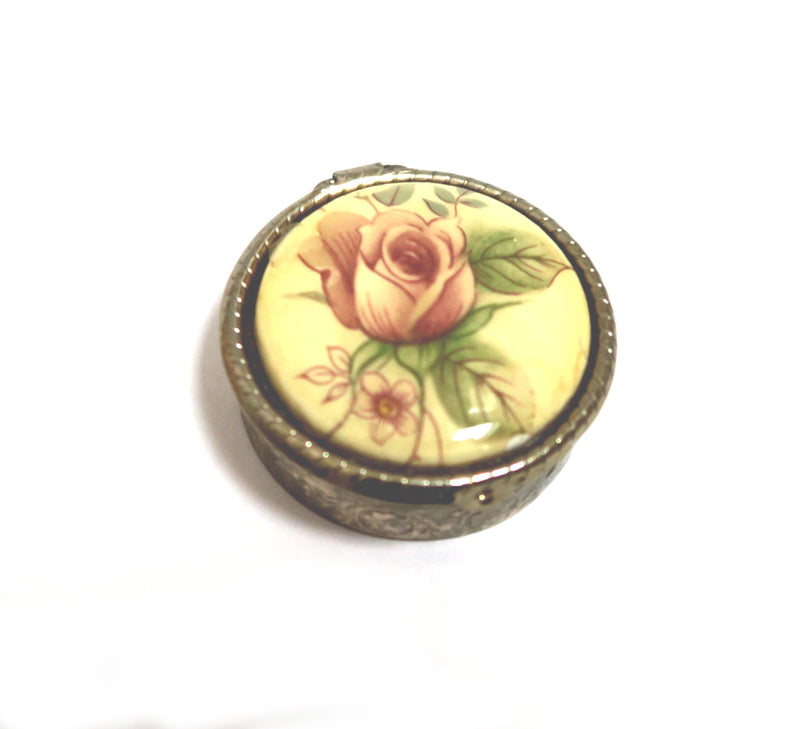 Vintage Pill Box with Lip Balm - Pink Rose - Andrea Garland