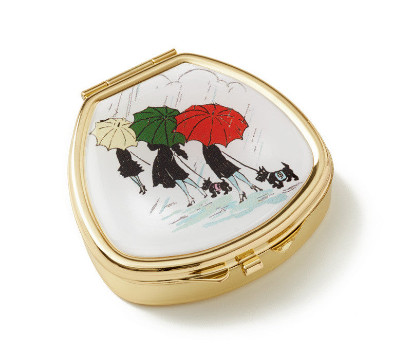 Parapluies and Scotties - Lip Balm Compact -refillable lip balm, eco lip balm, vegan lip balm, vintage lip balm, no waste lip balm, sustainable beauty, vintage inspired lip balm, lip balm compact, refill, cruelty free, handmade lip balm, small batch lip balm, vintage, Andrea Garland
