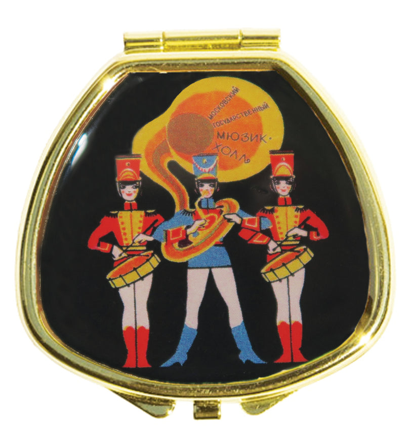Soviet, Marching Band, refillable lip balm, eco lip balm, vegan lip balm, vintage lip balm, no waste lip balm, sustainable beauty, vintage inspired lip balm, lip balm compact, refill, cruelty free, handmade lip balm, small batch lip balm, vintage, Andrea Garland