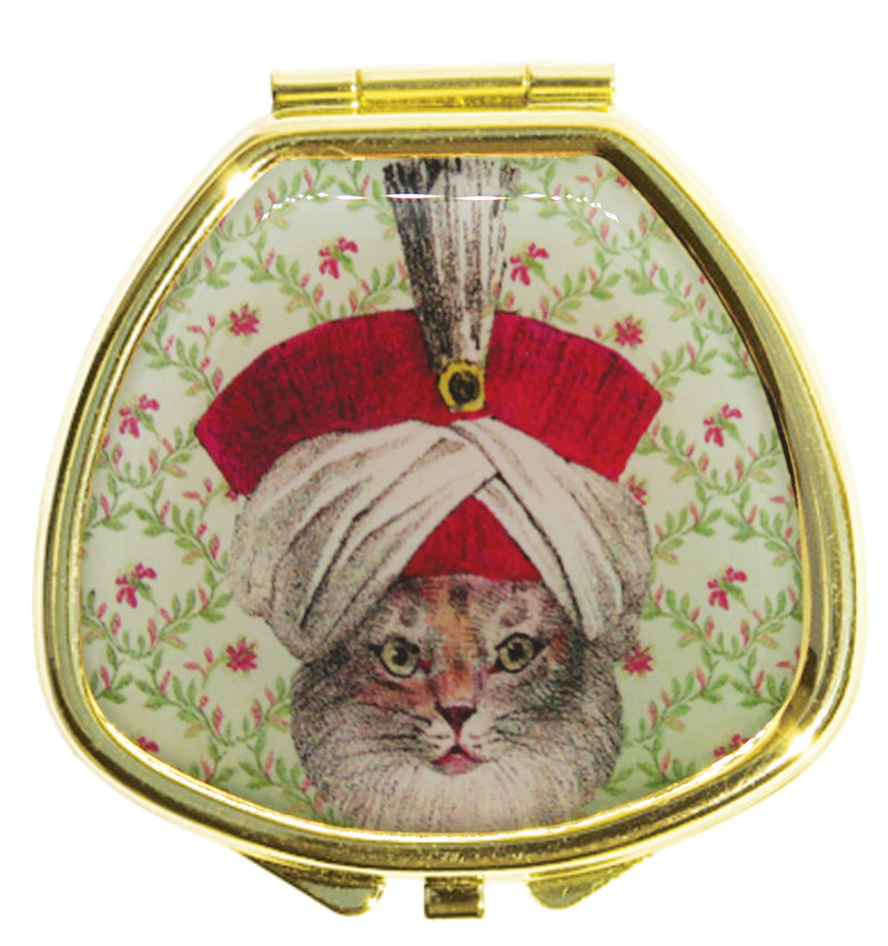 Le Mamaluk chat de Napolean - Lip Balm Compact - refillable lip balm, eco lip balm, vegan lip balm, vintage lip balm, no waste lip balm, sustainable beauty, vintage inspired lip balm, lip balm compact, refill, cruelty free, handmade lip balm, small batch lip balm, vintage, Andrea Garland