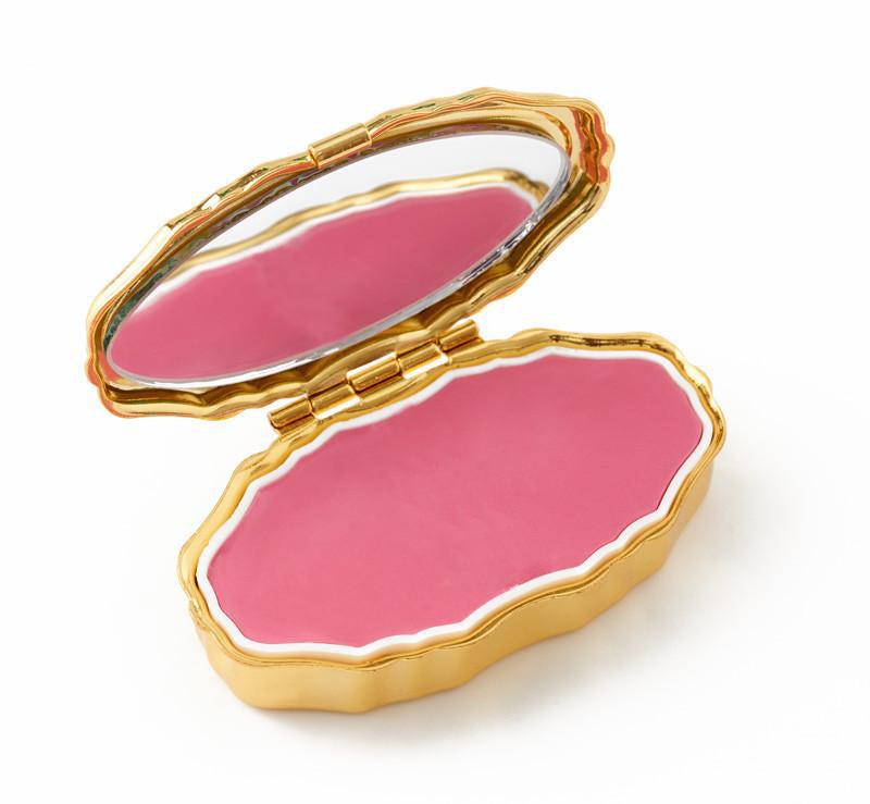 Lip Balm Compact - Kitty in pussy willow - refillable lip balm, eco lip balm, vegan lip balm, vintage lip balm, no waste lip balm, sustainable beauty, vintage inspired lip balm, lip balm compact, refill, cruelty free, handmade lip balm, small batch lip balm, vintage, Andrea Garland, Cat, Kitten
