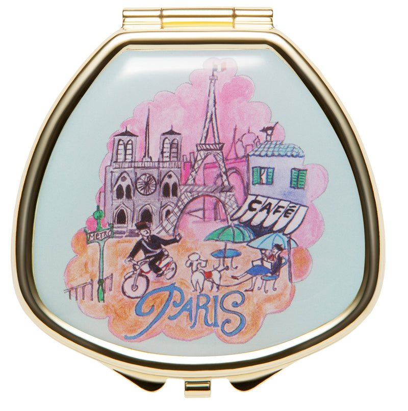 Lip Balm in City Scenes Compact – Paris - refillable lip balm, eco lip balm, vegan lip balm, vintage lip balm, no waste lip balm, sustainable beauty, vintage inspired lip balm, lip balm compact, refill, cruelty free, handmade lip balm, small batch lip balm, vintage, Andrea Garland
