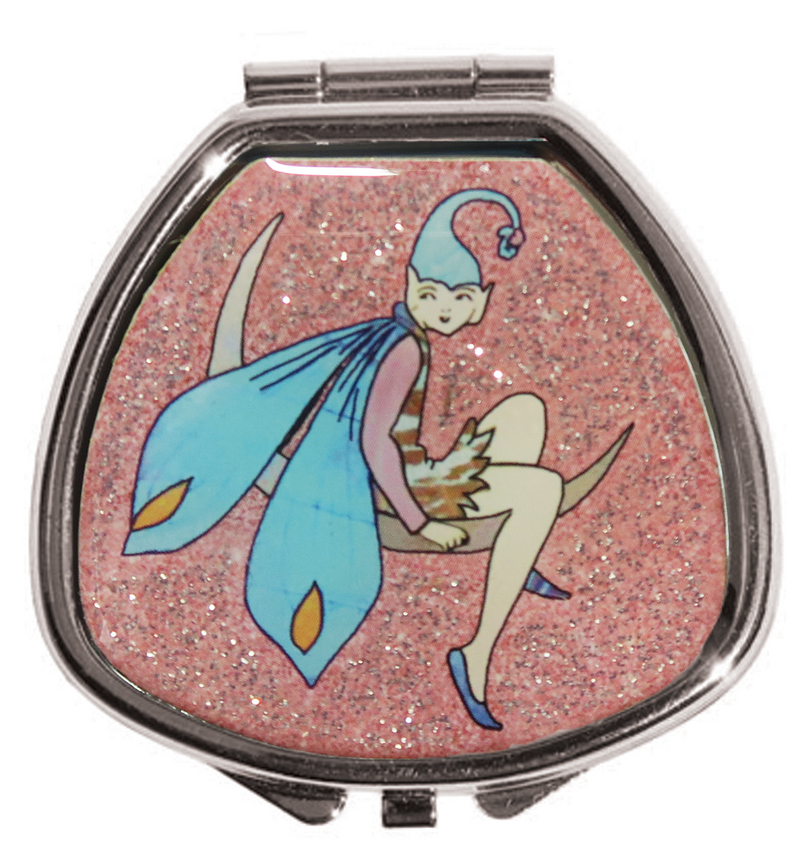 Glitter Moonlight Elf - Lip Balm Compact - refillable lip balm, eco lip balm, vegan lip balm, vintage lip balm, no waste lip balm, sustainable beauty, vintage inspired lip balm, lip balm compact, refill, cruelty free, handmade lip balm, small batch lip balm, vintage, Andrea Garland